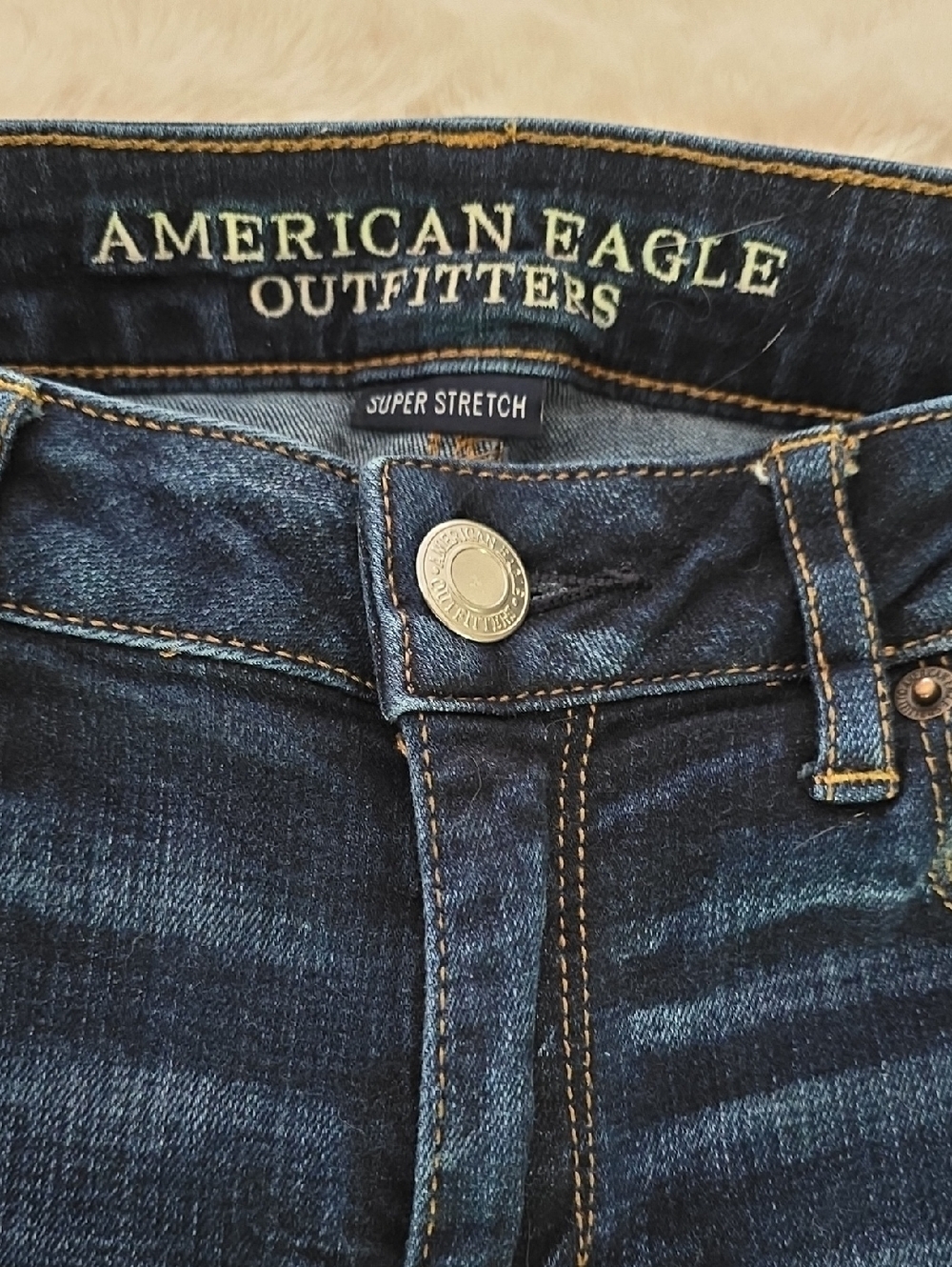 American Eagle Outfitters Dark Indigo Skinny Kick Jeans - Sz 10 Regular - Picture 2 of 9